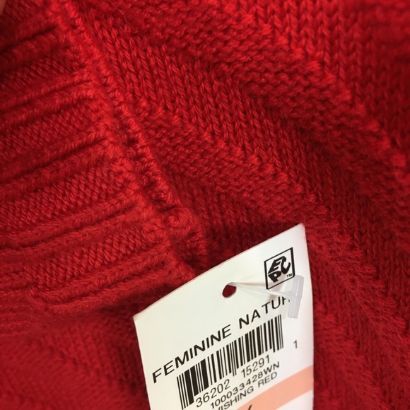 NWT Charter Club 2X red sweater - tunic length - Picture 4 of 8